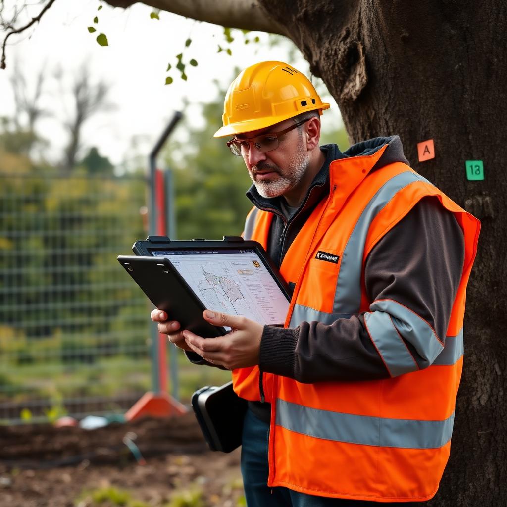 Arboricultural Impact Assessment (AIA) for a planning application, Surrey — recording categorised trees on site