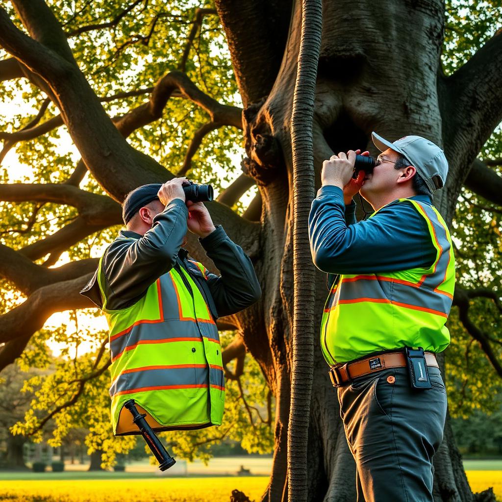 Veteran tree inspection in South East parkland — visual tree assessment (VTA) of an ancient oak